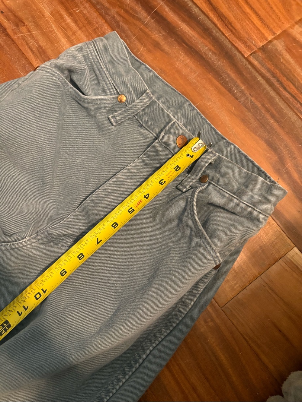 Vintage Wrangler High Rise Jeans blue Gray Wash Straight Leg 7x36 Western (1220) - Picture 5 of 9